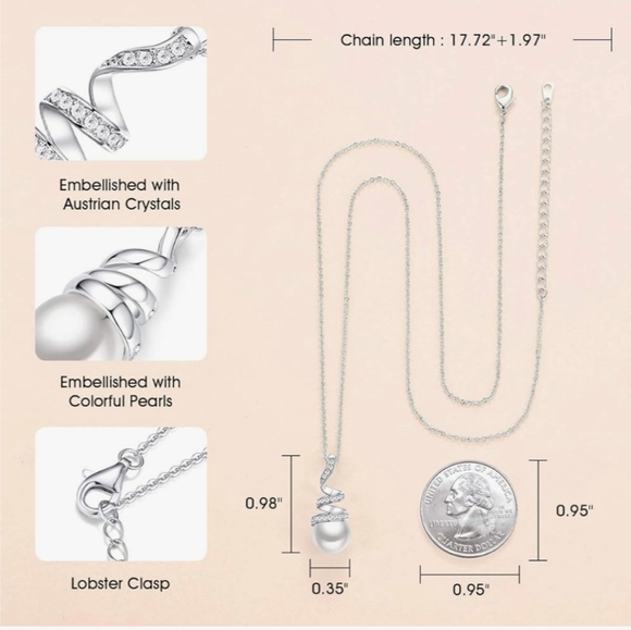 NWOT Pearl Pendant Necklace - Picture 5 of 7